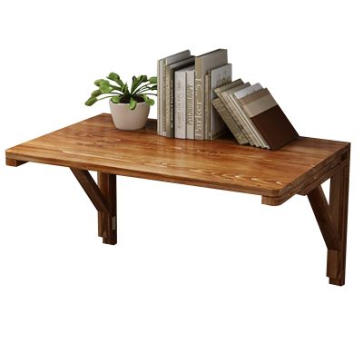 WZLL Fold Wall-Mounted Drop-Leaf Table Solid Wood Foldable Workbench, for Small Space Computer Desk Convertible Desk (Color : Walnut, Size : 100x40cm)