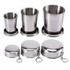 Magik 3-6 Pack Stainless Steel Portable Camping Hiking Sports Compact Travel Folding Collapsible Cups (6, S+M+L(2 Each)) view 1