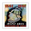1541 to 1941-400 Aos Santiago de Chile (400 Year Anniversary of Santiago Chile) - Conquistador - Vintage Travel Poster by O.O. Valle c.1941 - Fine Art Rolled Canvas Print 20in x 26in view 1