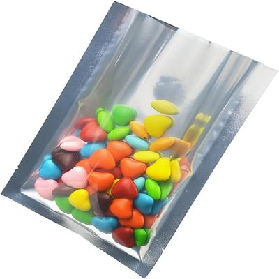 MITOB Silver Aluminum Foil Pouch Heat Seal Front Window Plastic Mini Open Top Flat Vacuum Packaging Mylar Bag Food Small Sample Mylar Storage with Tear Notch (100, 11x16cm (4.3x6.3 inch))