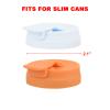 Silicone Slim Can Lids Beverage Can Cover Protector for Slim Can, Tall Skinny Can Beer Bottle, Soda, Energy Drink (Blue and Orange) view 2