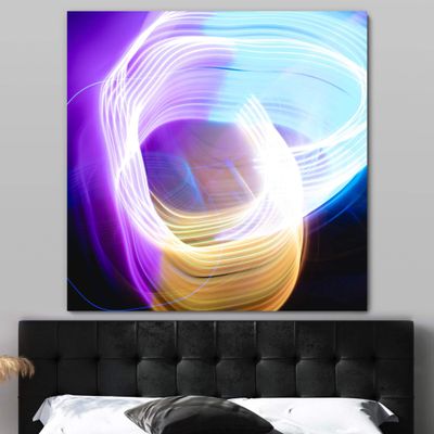 bestdeal depot Illumination I Abstract CloseUp Colorful Digital Art Lights Minimalist Multicolor Neon Wall Art Prints for Living Room,Bedroom Ready to Hang - 16x16 inches