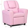 ARLIME Kids Recliner chair, toddler Armchair Upholstered Couch with Cup Holder, Backrest, baby Leather sofa with Headrest and Footrest, Child Furniture for Ages 2-7(Pink) view 2