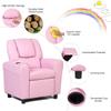 ARLIME Kids Recliner chair, toddler Armchair Upholstered Couch with Cup Holder, Backrest, baby Leather sofa with Headrest and Footrest, Child Furniture for Ages 2-7(Pink) view 4