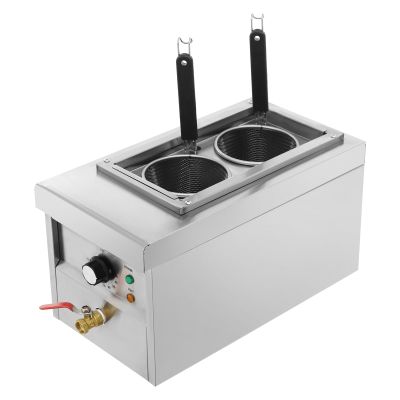 2 Hole Noodle Cooking Machine Commercial Pasta Cooker Pasta Makers 2KW Noodle Oven Pasta Cooking Tool Kitchen Stainless Steel Blade Noodle Dumpling Maker with Noodle Filter