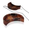 Curawood Crescent Moon Tray - Showcase Your Gems, Healing Stones & Treasures - 6"x3" Wooden Crystal Display Tray, Crystal Holder for Stones Display Shelf, Gemstone Rock Holder Charging Bowl, Walnut, S view 2
