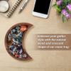 Curawood Crescent Moon Tray - Showcase Your Gems, Healing Stones & Treasures - 6"x3" Wooden Crystal Display Tray, Crystal Holder for Stones Display Shelf, Gemstone Rock Holder Charging Bowl, Walnut, S view 3