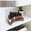 Curawood Crescent Moon Tray - Showcase Your Gems, Healing Stones & Treasures - 6"x3" Wooden Crystal Display Tray, Crystal Holder for Stones Display Shelf, Gemstone Rock Holder Charging Bowl, Walnut, S view 4