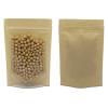 FERENLI 50 Pcs 6.3x9.4 inch Clear Front Brown Kraft Paper for Zip Plastic Package Lock Bag Doypack Stand Up Pouch Zipper Lock Reclosable Pouch Nuts Coffee Food Storage Packaging Pack view 1