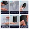 GENIANI Portable Small Cool Mist Humidifier USB Powered (Not Rechargeable), Compact Desktop Humidifier for Plants, Office, Baby Room Auto Shut Off & Night Light Black, 0.25L view 3