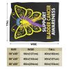 Support Bladder Cancer Awareness Butterfly Adult Kids Fleece Blanket Throw Blanket for Bedding Living Room Decor Sofa Blanket 80"X60" view 3