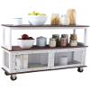 The Lakeside Collection Industrial-Style Rolling Buffet Carts - White view 2