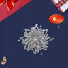 12 Pieces Christmas Glitter Snowflake Plastic Snowflake Ornaments Multilayer Snowflake Hanging Decorations Christmas Tree Decorations for Christmas Party and Home Decor (Silver) view 2