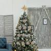 12 Pieces Christmas Glitter Snowflake Plastic Snowflake Ornaments Multilayer Snowflake Hanging Decorations Christmas Tree Decorations for Christmas Party and Home Decor (Silver) view 3