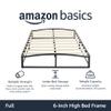Amazon Basics Metal Platform Bed Frame, with Wood Slat Support, 6 inches High, Full, Black view 3