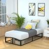 Amazon Basics Metal Platform Bed Frame, with Wood Slat Support, 10 inches High, Twin, Black view 1