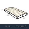 Amazon Basics Metal Platform Bed Frame, with Wood Slat Support, 10 inches High, Twin, Black view 2