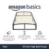 Amazon Basics Metal Platform Bed Frame, with Wood Slat Support, 10 inches High, Twin, Black view 3