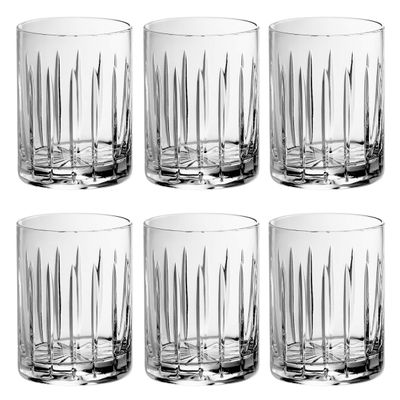 Barski Tumbler Glass - Double Old Fashioned - Set of 6 Glasses - Hand Cut Crystal - Designed DOF tumblers - For Whiskey - Bourbon - Water - Beverage - Drinking Glasses - 11 oz. - Made in Europe