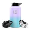 IRON FLASK Camping & Hiking Hydration Flask with Straw, Wide Mouth Insulated Stainless Steel Sports Water Bottle - 32 oz Cotton Candy view 1