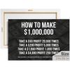 1 Million Dollars Canva, Motivational Canvas, Bedroom and Office Decor, How to Make One Million Dollars, Stock Market Decor, Rules of Money Wall Art, Money Poster, Success Wall Art (36 X 24 in) view 1