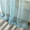 vctops Linen Textured Window Curtains for Bedroom Rod Pocket Solid Sheer Voile Curtain for Living Room Drapes, 2 Panels (Blue,84"x63") view 3