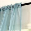 vctops Linen Textured Window Curtains for Bedroom Rod Pocket Solid Sheer Voile Curtain for Living Room Drapes, 2 Panels (Blue,84"x63") view 4