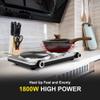 GIVENEU Electric Double Burner Hot Plate for Cooking, 1800W Portable Electric Stove, 6 Speed Adjustable Thermostats, Stainless Steel Hot Plate for Kitchen, Dorm and Camping view 2