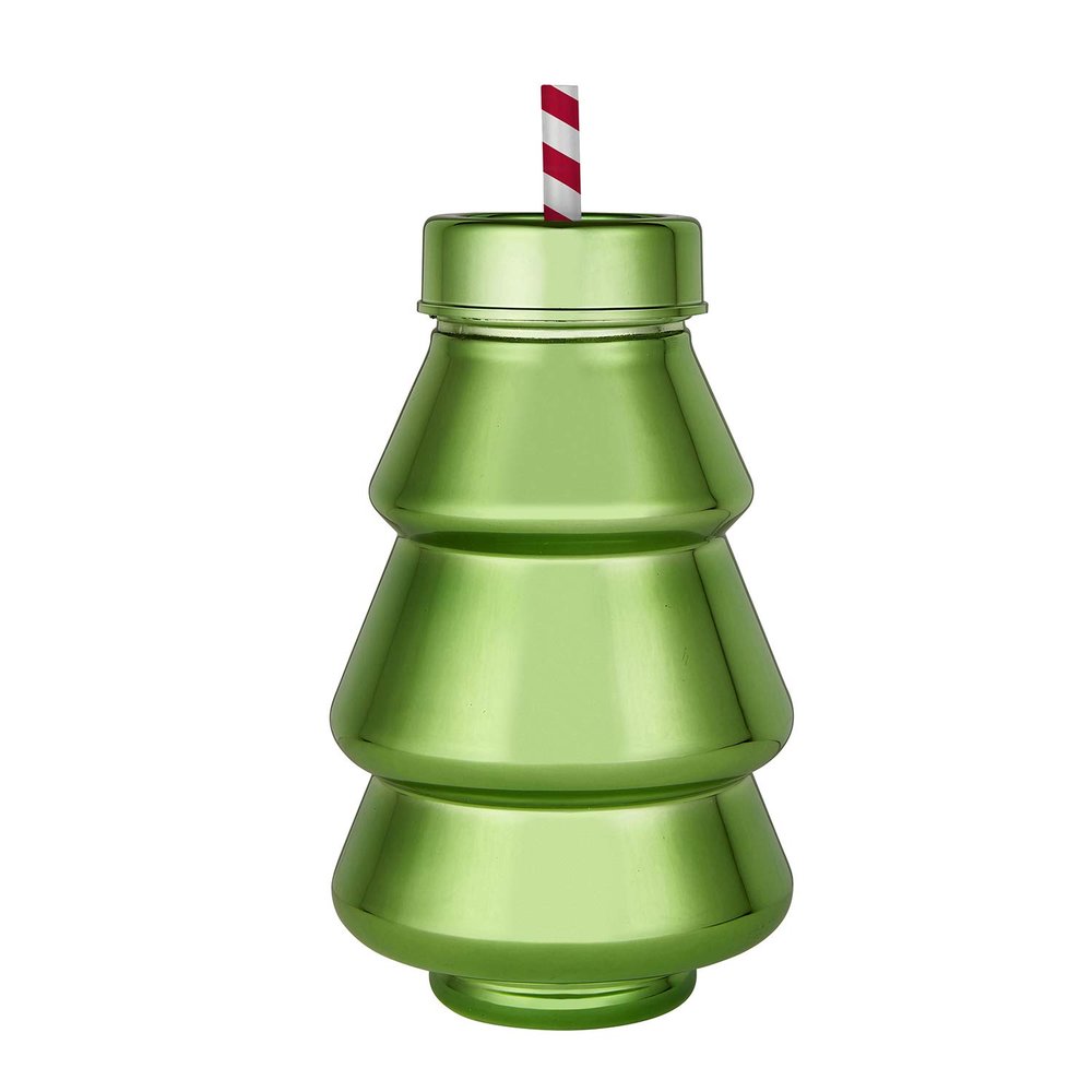 Creative Brands Slant Collection - Holiday Acrylic Shaped Drinkware, 20-Ounce, Christmas Tree