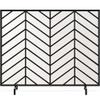 Best Choice Products 38x31in Single Panel Handcrafted Wrought Iron Mesh Chevron Fireplace Screen, Fire Spark Guard for Living Room, Bedroom Dcor w/Distressed Antique Finish - Satin Black view 1