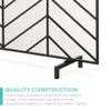 Best Choice Products 38x31in Single Panel Handcrafted Wrought Iron Mesh Chevron Fireplace Screen, Fire Spark Guard for Living Room, Bedroom Dcor w/Distressed Antique Finish - Satin Black view 4