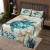 3D Sea Turtle Bedspreads Blue Queen for Boys Kids Girl Ocean Beach Themed 3 Piece Decorative Bedding Children Teens Retro Tortoise Coverlet Hawaiin Turtle Printed Bedspread/Quilt Set for All Seasons view 2