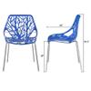 Bonnlo Modern Stackable Chair Set of 4 Kitchen Dining Chair Birch Sapling Comfy Chairs for Indoor Use (Blue) view 3
