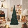 vidaXL Pop-Up String Artificial Christmas Tree with LED Lights, 7ft Durable Green PVC, Easy-Setup & Reusable Holiday Decor, Ideal for Indoor/Outdoor Use view 2