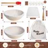 2 Set 9 inch and 10 Inch Round Bread Wooden Basket- Benneton Proofing Basket for Sourdough- 1x Dough Scraper+2x Cloth Lining+1x Plastic bread lame+ 1x Bread Bag-Everything Needed for Delicious Artisan view 3