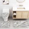 4 Pcs Shower Curtain Set Bathroom Sets, 36"x72" Absorbent Non-Slip Bathroom Rugs Bath Mat and Toilet Lid Cover, Watercolor Gold and Gray Marble Textured Waterproof Bath Curtain with Hooks view 4
