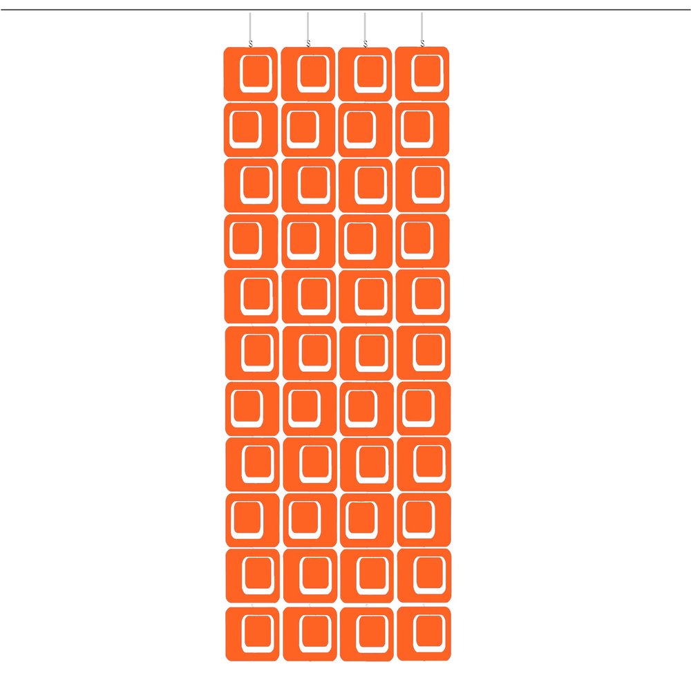 Atomic Mobiles Delightful Orange Coolsville Retro Room Divider DIY Kit - Mid Century Modern Contemporary Room Partition - Home and Office Decor - Lots of Sizes! (XL - 42w x 72h)