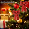 5pcs Christmas Ribbon Bows Large Christmas Tree Bowknot Hanging Pendant Decoration for Xmas Tree Wreaths Boxes (Red) view 3
