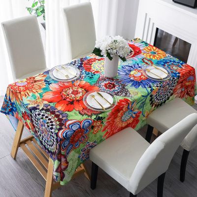 HMS Happy Memories Tablecloth, Original Design Hand Drawing Art Print Table Cloth, Washable Water Resistance Microfiber Decorative Rectangle Table Cover(Tape 8 60"x84")
