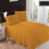 Bedding Empire 15" Drop 1 Piece Bottom Ruffle Bed Skirt/Bed Cover 100% Egyptian Cotton 500 TC Gold Queen Size view 1