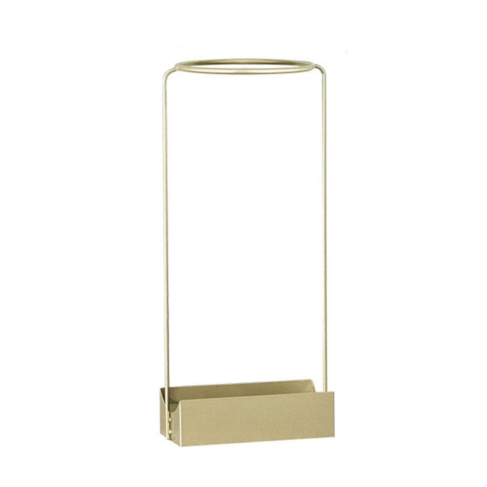 Umbrella Racks WXYZ Nordic Golden Wrought Iron Umbrella Stand Porch Corridor Hotel Lobby Umbrella Bucket, Waterproof and Does Not Occupy Space 23x10x51cm