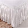 Bedding Empire 20" Drop 1 Piece Bottom Ruffle Bed Skirt/Bed Cover 100% Egyptian Cotton 500 TC White Queen Size view 2