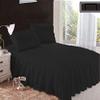 Bedding Empire 25" Drop Length 1 Piece Bottom Ruffle Bed Skirt/Bed Cover 100% Egyptian Cotton 500 TC Black Twin Size view 1