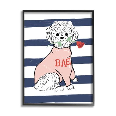 Stupell Industries Romantic Bichon Puppy Pink Bae Sweater