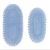 Home Weavers Hampton Crochet Reversible Bathmat 100% Cotton Bathroom Rugs Set, Washable Rug, Extra Soft and Absorbent Bath Rug, Kitchen Mat, Bath Mat Set, Mat Non Slip, 2 Piece Set(S+M), Blue view 3