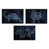 Stupell Industries Night Sky Dinosaur Constellations Outer Space, Design by Daphne Polselli Wall Plaque, 3pc, Each 10 x 15, Blue view 1
