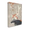 Stupell Industries Tree Forest Elk Silhouette Orange Florals, Design by Ziwei Li Canvas Wall Art, 24 x 30, Brown view 1