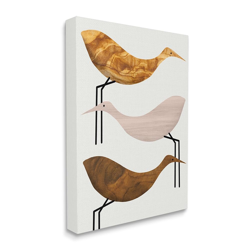 Stupell Industries Abstract Tree Pattern Storks Minimal Rustic Birds, Design by Daphne Polselli Canvas Wall Art, 24 x 30, Brown