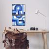 Stupell Industries Woven Blue Lines Geometric Color Abstraction, Design by Grace Popp Black Framed Wall Art, 2pc, Each 11 x 14 view 2