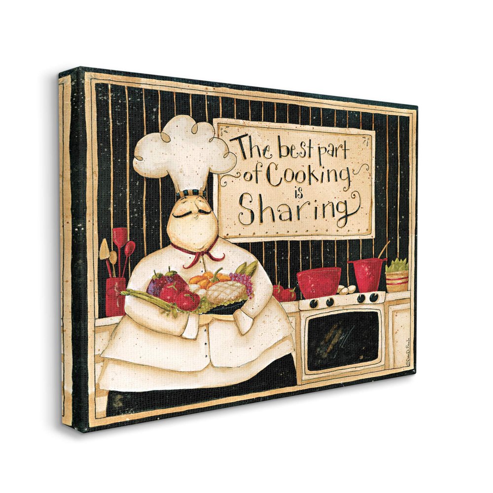 Stupell Industries Cooking is Sharing Phrase Vintage Hefty Kitchen Chef